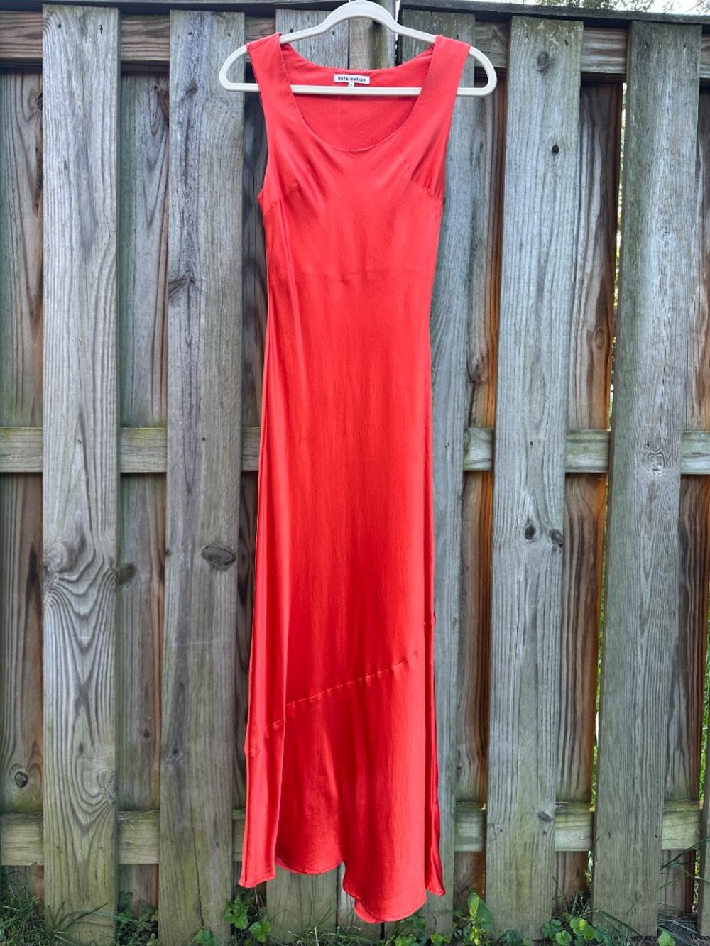 Reformation Tacoma Silk Midi Dress Paprika Orange Red Wedding Cocktail XS - Picture 3 of 10